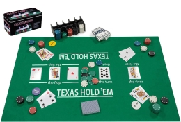 Set de poker cu carti, covorase si jetoane Engelhart